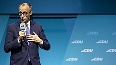 P�edvolební mítink lídra CDU Friedricha Merze v Berlín� (20. února 2025)