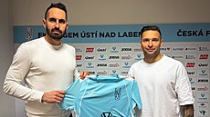 Nová posila ústeckých fotbalist Antonín Fanti (vpravo).