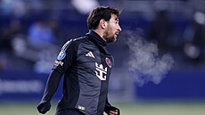 Lionel Messi z Interu Miami bhem utkání se Sportingem Kansas City.