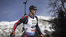 Endre Strömsheim z Norska jede vytrvalostní závod na biatlonovém MS v...