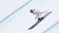 Ester Ledecká bhem tréninku na sjezd v Kvitfjellu.