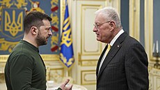 Zvlátní vyslanec USA pro Ukrajinu a Rusko Keith Kellogg a ukrajinský prezident...
