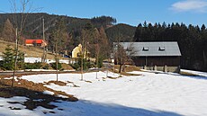 Podolánky s bývalou budovou panské myslivny (10. února 2025)