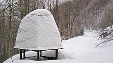 Ladovská zima v roce 2006 pod kaskádou Veli�ky