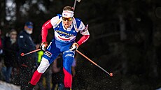 Michal Kr�má� b�í hromadný závod na mistrovství sv�ta v Lenzerheide.
