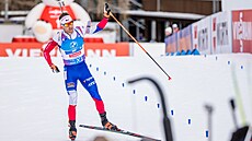 Michal Krmá ve tafetovém závod na MS v Lenzerheide.