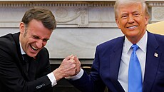 Francouzský prezident Emmanuel Macron se v Bílém domě setkal s americkým...