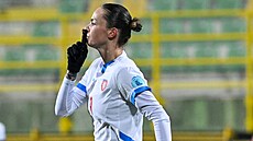 Andrea Sta�ková vst�elila úvodní gól proti Chorvatsku.