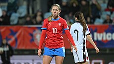 Kate�ina Svitková v zápase proti Albánii