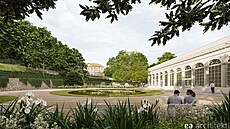 Vizualizace nové podoby parku u zámeckého skleníku v Boskovicích.