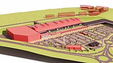 Ve druhé etap� výstavby obchodního domu Aventin Shoppig Jihlava mají podle...