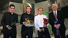 Fotbalista roku 2007: (zleva) Martin Fenin, Marek Jankulovski, Pavel Verbí� a...
