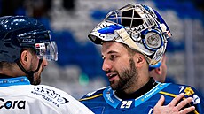 Kladno, 20. 2. 2025. Rytí�i Kladno - HC �koda Plze�. �t�pán Luke�, branká�...