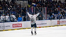 Kladno, 20. 2. 2025. Rytí�i Kladno - HC �koda Plze�. Igor Mere�ko z Plzn� slaví...