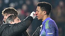 Colin Andrew z Budjovic musel být po sráce s Janem Kuchtou oeten.