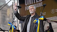 Na shromá�d�ní t�etího výro�í od po�átku ruské invaze na Ukrajinu vystoupil...