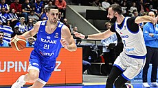 Janis Papapetru (vlevo) z ecka atakuje eský ko, brání ho Vojtch Hruban.