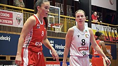 Marie ílová (vlevo) z DSK Basketball Brandýs a její starí sestra Elika...