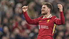 Alexis Mac Allister z Liverpoolu slaví svj gól.