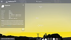 Detail postavení n�kterých planet a M�síce v sobotu 1. b�ezna  ve�er. Uprost�ed...