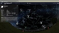 Simulace postavení planet 1. b�ezna s vyzna�enými souhv�zdími podle...