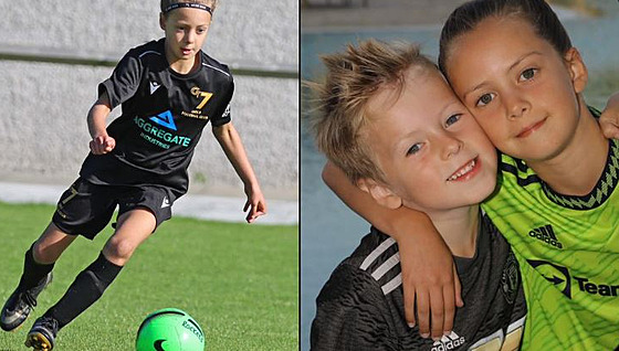Poppy Atkinsonová hrála fotbal za Kental United. Na snímku i se svým bratrem...