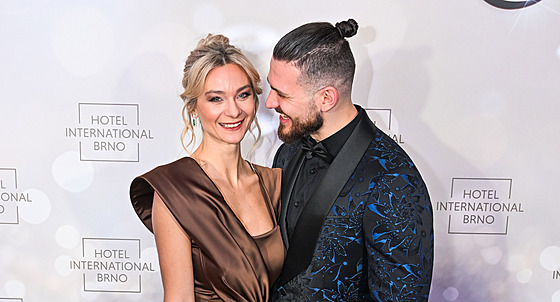 Barbora Mottlová a její man�el David Pleva v Brn� (22. února 2025)