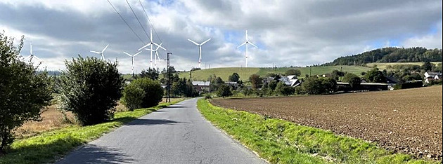 Horní ivotice  vizualizace zámru stavby vtrník z píjezdové komunikace nad...