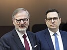 Tisková konference ODS. Na snímku premiér Petr Fiala a ministr zahrani�í Jan...