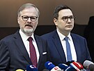 Tisková konference ODS. Na snímku premiér Petr Fiala a ministr zahranií Jan...