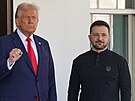 Americký prezident Donald Trump vítá ukrajinského prezidenta Volodymyra...