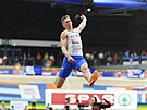 Radek Juka letí ve finále dálka na halovém mistrovství Evropy v Apeldoornu.