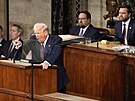 Americký prezident Donald Trump mluví k obma komorám Kongresu. (5. bezna 2025)