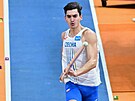 David Holý v kvalifikaci tyka na halovém mistrovství Evropy v Apeldoornu.
