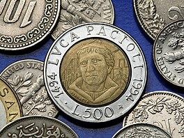 Kovová mince, 500 lir, to u� je dnes kousek v Itálii neplatný. Ale jako z...