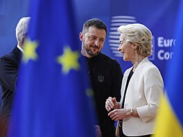 P�edsedkyn� Evropské komise Ursula von der Leyenová s ukrajinským prezidentem...