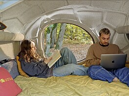 Mobilní dm nazvaný Tiny Camper, který byl vytisknutý pomocí 3D tisku ze 7...