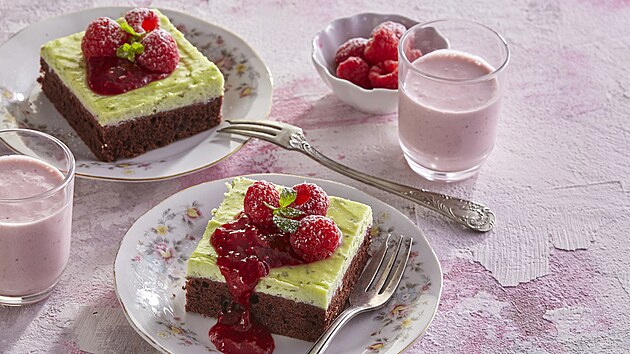 Malinové ezy s mátovým krémem