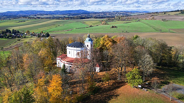 Leteck� pohled na kostel na Tanaberku
