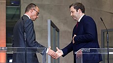 Vláda bude do Velikonoc. Budoucí n�mecký kanclé� Friedrich Merz (CDU) a...