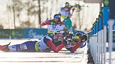 �eský biatlonista Petr Hák st�ílí na juniorském MS v Östersundu.