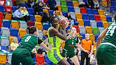 Ezi Magbegorová z USK Praha se snaí dostat ke koi Ostravanek.