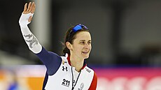 Rychlobruslaka Martina Sáblíková po závod v Heerenveenu.