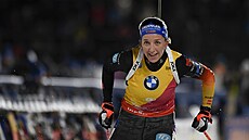 Německá biatlonistka Franziska Preussová během sprintu v Novém Městě na Moravě.
