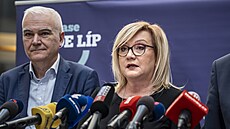 Alena Schillerová (ANO) na tiskové konferenci ve Sněmovně. (4. března 2025)