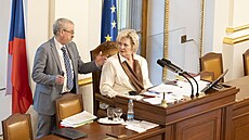 Marek Benda (ODS) a Vra Kováová (STAN) na jednání Poslanecké snmovny. (4....