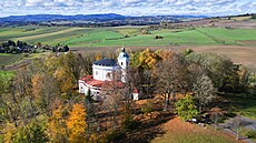 Letecký pohled na kostel na Tanaberku