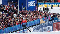 �eský ly�a� Michal Novák na trati b�hem mistrovství sv�ta.