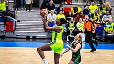 Valériane Ayayiová se prosazuje v utkání s brnnskými abinami.