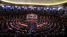 Americký prezident Donald Trump mluví k ob�ma komorám Kongresu. (5. b�ezna 2025)